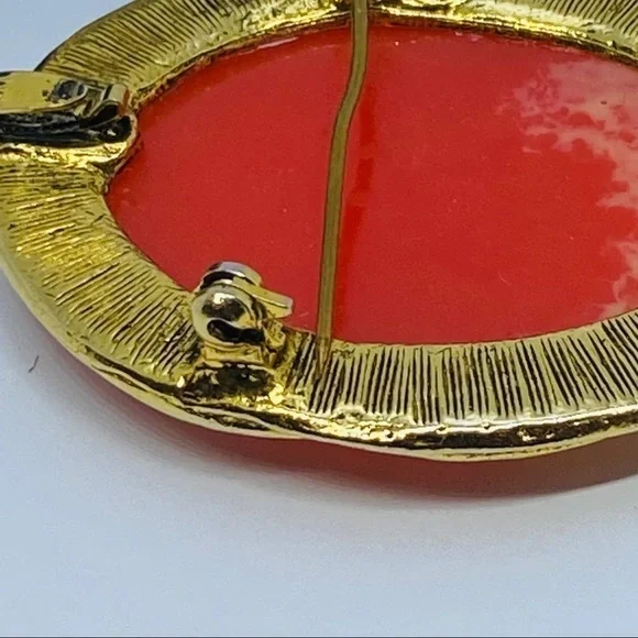 VINTAGE cameo brooch pendant gold tone - Picture 4 of 11